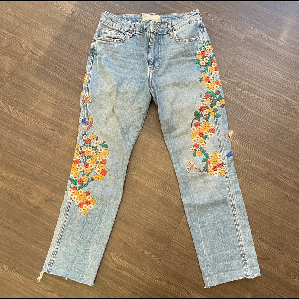 SOLD Free People floral embroidered jeans